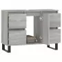 Mobile da Bagno Grigio Sonoma 80x33x60 cm in Legno Multistrato