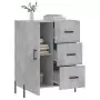 Credenza Grigio Cemento 69,5x34x90 cm in Legno Multistrato