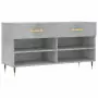 Panca Porta Scarpe Grigio Cemento 102x35x55cm Legno Multistrato