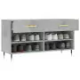 Panca Porta Scarpe Grigio Cemento 102x35x55cm Legno Multistrato