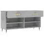 Panca Porta Scarpe Grigio Cemento 102x35x55cm Legno Multistrato