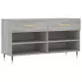 Panca Porta Scarpe Grigio Sonoma 102x35x55 cm Legno Multistrato