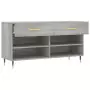 Panca Porta Scarpe Grigio Sonoma 102x35x55 cm Legno Multistrato