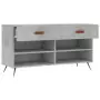 Panca Porta Scarpe Grigio Cemento 102x35x55cm Legno Multistrato