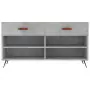 Panca Porta Scarpe Grigio Cemento 102x35x55cm Legno Multistrato