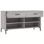 Panca Porta Scarpe Grigio Sonoma 102x35x55 cm Legno Multistrato