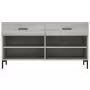 Panca Porta Scarpe Grigio Sonoma 102x35x55 cm Legno Multistrato