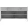 Panca Porta Scarpe Grigio Cemento 102x35x55cm Legno Multistrato