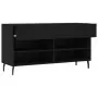 Panca Porta Scarpe Nera 102x35x55 cm in Legno Multistrato