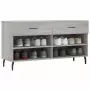 Panca Porta Scarpe Grigio Sonoma 102x35x55 cm Legno Multistrato