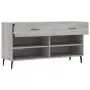 Panca Porta Scarpe Grigio Sonoma 102x35x55 cm Legno Multistrato