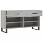 Panca Porta Scarpe Grigio Sonoma 102x35x55 cm Legno Multistrato