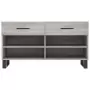 Panca Porta Scarpe Grigio Sonoma 102x35x55 cm Legno Multistrato