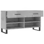 Panca Porta Scarpe Grigio Cemento 102x35x55cm Legno Multistrato