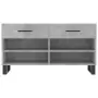 Panca Porta Scarpe Grigio Cemento 102x35x55cm Legno Multistrato