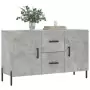 Credenza Grigio Cemento 100x36x60 cm in Legno Multistrato