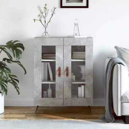 Credenza Grigio Cemento 69,5x34x90 cm in Legno Multistrato