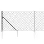 Recinzione a Rete con Picchetti Ancoraggio Antracite 0,8x25 m