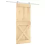 Porta Scorrevole con Set Hardware 85x210 cm Legno Massello Pino