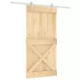 Porta Scorrevole con Set Hardware 100x210cm Legno Massello Pino