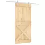 Porta Scorrevole con Set Hardware 95x210 cm Legno Massello Pino