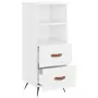 Credenza Bianco Lucido 34,5x34x90 cm in Legno Multistrato