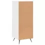 Credenza Bianco Lucido 34,5x34x90 cm in Legno Multistrato