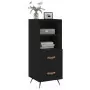 Credenza Nero 34,5x34x90 cm in Legno Multistrato