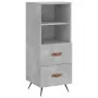 Credenza Grigio Cemento 34,5x34x90 cm in Legno Multistrato