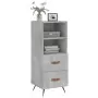 Credenza Grigio Cemento 34,5x34x90 cm in Legno Multistrato