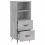 Credenza Grigio Cemento 34,5x34x90 cm in Legno Multistrato