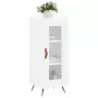 Credenza Bianco Lucido 34,5x34x90 cm in Legno Multistrato