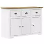 Credenza BODO 115x43x79,5 cm Legno Massello Pino Bianco Marrone