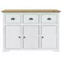 Credenza BODO 115x43x79,5 cm Legno Massello Pino Bianco Marrone