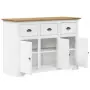 Credenza BODO 115x43x79,5 cm Legno Massello Pino Bianco Marrone