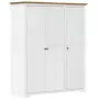 Armadio BODO 151,5x52x176,5 cm Massello Pino Bianco e Marrone