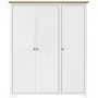 Armadio BODO 151,5x52x176,5 cm Massello Pino Bianco e Marrone