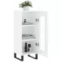 Credenza Bianco Lucido 34,5x34x90 cm in Legno Multistrato