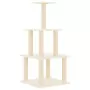 Albero per Gatti con Tiragraffi in Sisal Crema 111 cm