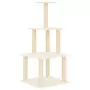 Albero per Gatti con Tiragraffi in Sisal Crema 111 cm