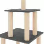 Albero per Gatti con Tiragraffi in Sisal Grigio Scuro 111 cm