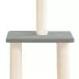 Albero per Gatti con Tiragraffi in Sisal Grigio Chiaro 85,5 cm