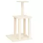 Albero per Gatti con Tiragraffi in Sisal Crema 85,5 cm