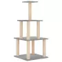 Albero per Gatti con Tiragraffi in Sisal Grigio Chiaro 111 cm