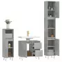 Set Mobili da Bagno 3 pz Grigio Cemento in Legno Multistrato