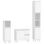 Set Mobili da Bagno 3 pz Bianco in Legno Multistrato