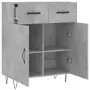 Credenza Grigio Cemento 69,5x34x90 cm in Legno Multistrato