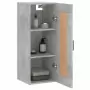 Mobile a Parete Grigio Cemento 34,5x34x90 cm Legno Multistrato