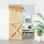 Porta Scorrevole con Set Hardware 80x210 cm Legno Massello Pino