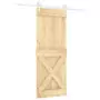 Porta Scorrevole con Set Hardware 80x210 cm Legno Massello Pino